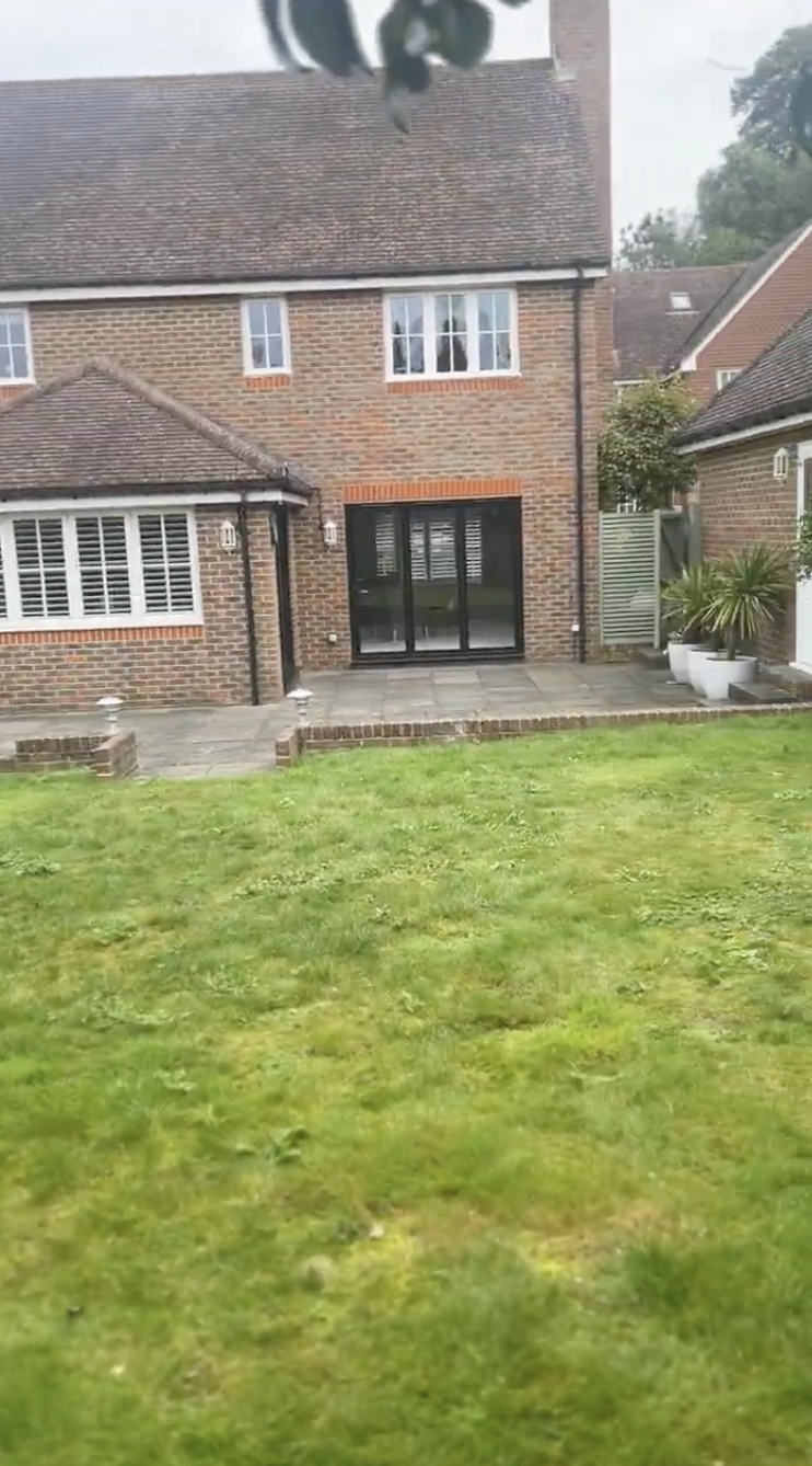Original Dell garden - rear elevation with small terrace and lawn