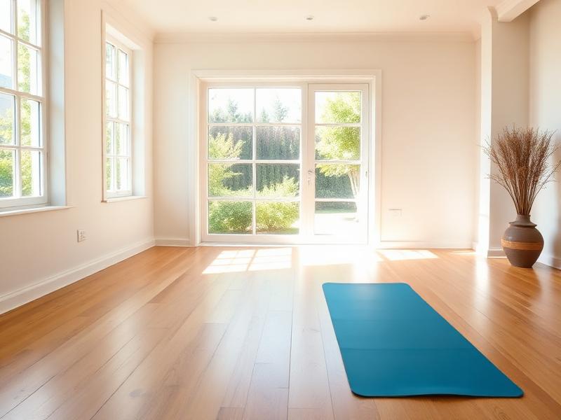 Garden gym studio with rubber flooring and full-height glazing in Mid Sussex