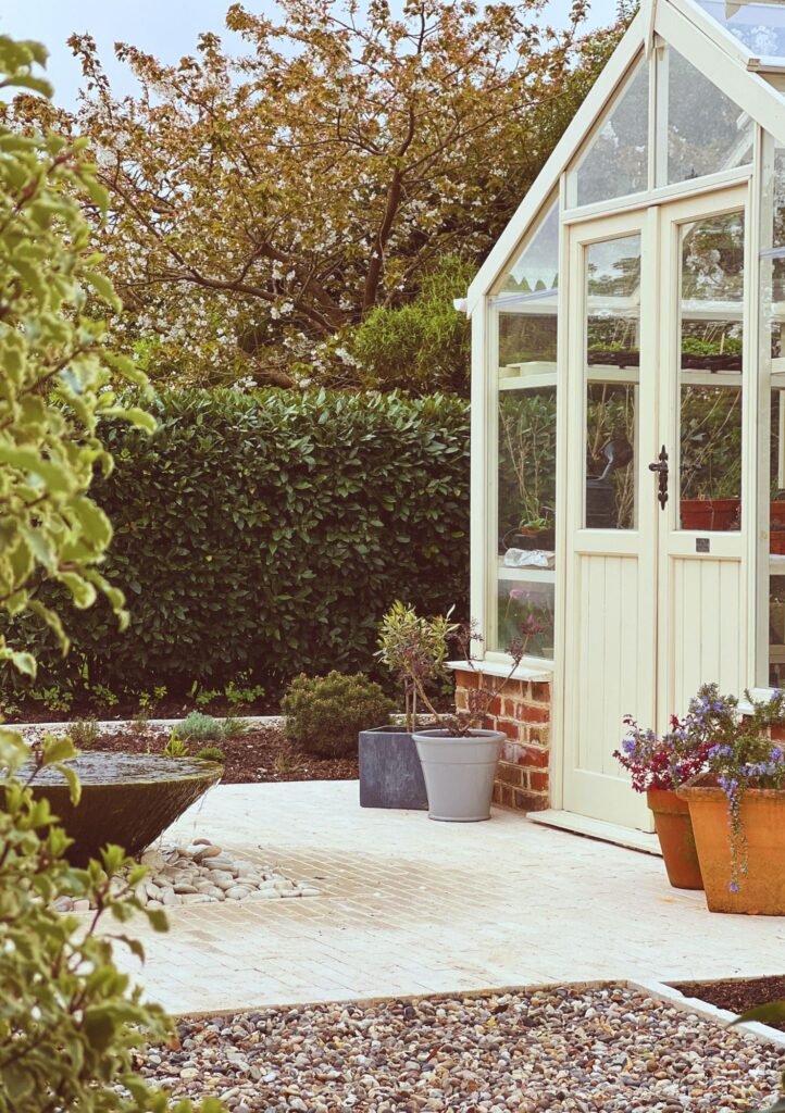 Flower garden with a garden room